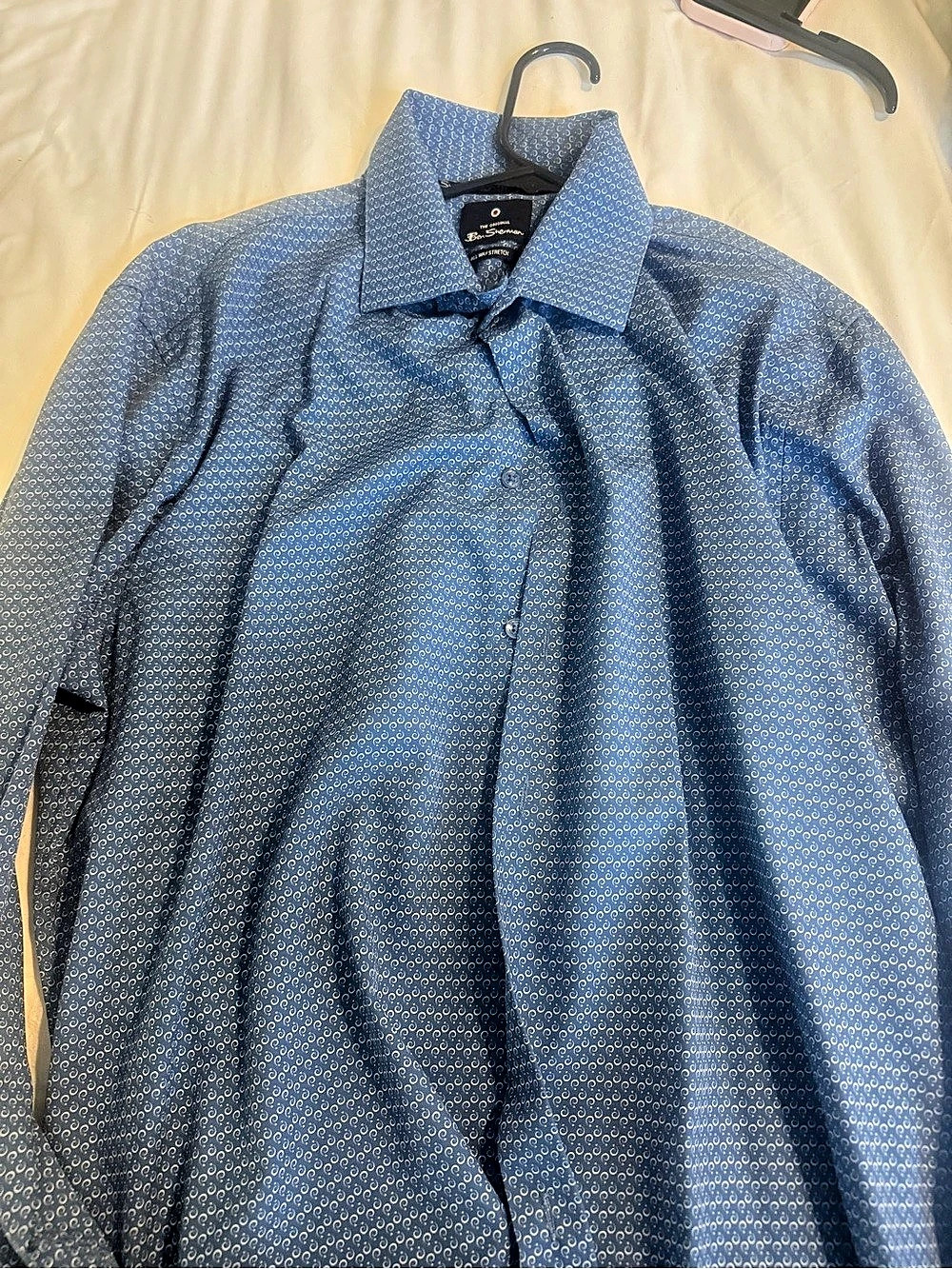 Ben Sherman All Way Stretch Geometric Print Long Sleeve Shirt XL